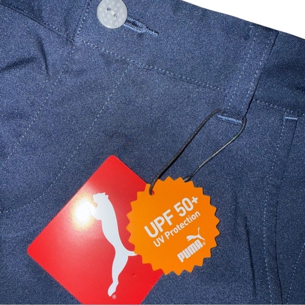 Puma Boys Golf Shorts Navy Blue XS 6/7 Adjustable Waist UPF 50+ - Picture 3 of 9